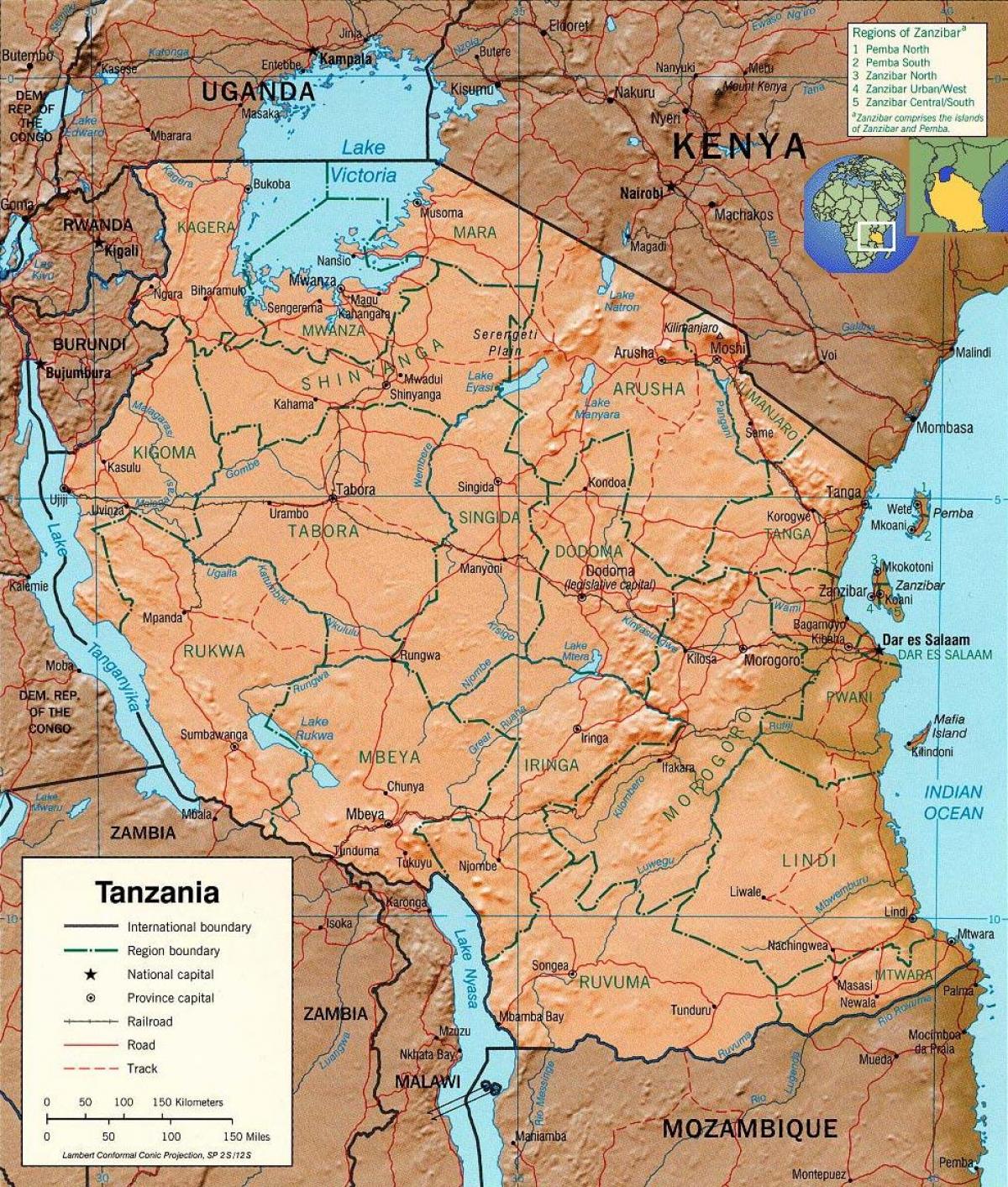 tanzánia földrajzi térkép