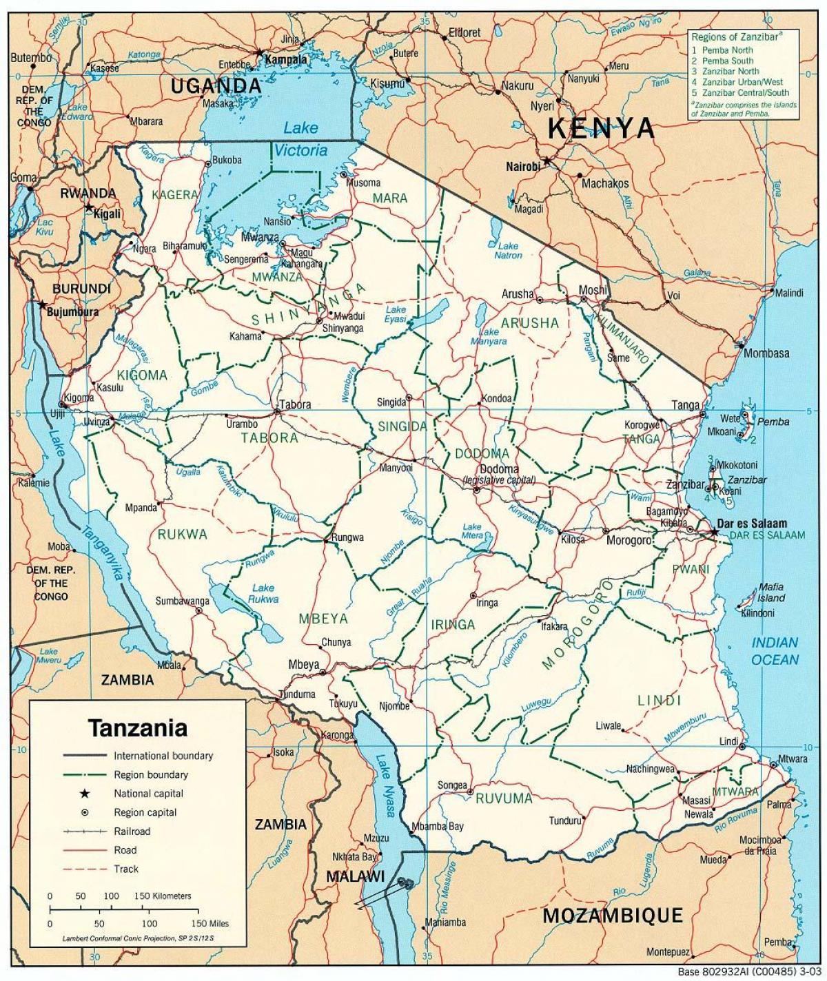 térkép tanzánia a városok