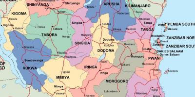 Térkép tanzánia politikai