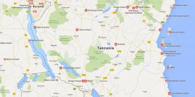 Térkép tanzánia repülőterek 