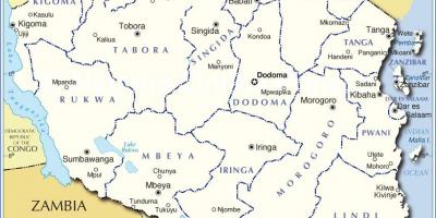 Térkép tanzánia a kerületi