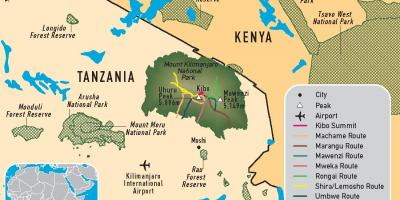 Térkép a kilimandzsáró, tanzánia